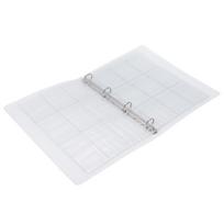 Transparent Binder Photo Organizer Badge Storage Book Perforated Ring Collection Folder 6 Pages(Shell 9 Hole Inner Page white