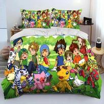 Anime Digimon Adventure Monstrų patalynės komplektas 3D spausdintas Tinka miegamajam Antklodės užvalkalų komplektas Su pagalvių užvalkalais Vaikams Namų tekstilė 70x133cm 3pcs