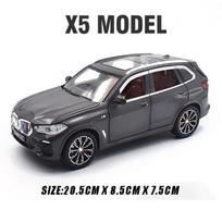 1:24 BMW X5 Lieto Metalo Modelis Visureigis Su Garsu Ir Šviesomis Vaikams Žaislas Vaikams Dovana Gimtadienio Dovana Madingas Ekraninis Papuošalas pilka