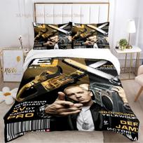 Eminem hip-hop singer All Season Duvet Cover Comforter Bedding sets Soft Quilt Cover and Pillowcases Single/Double/Queen/King EU Single(135*200cm)3pcs black