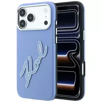 Karl Lagerfeld Case Smooth Big Resin Signature Logo for iPhone 18 Pro Max / 17 Pro Max Blue