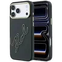 Karl Lagerfeld Case IML Big Signature Resin Metal Frame for iPhone 18 Pro Max / 17 Pro Max black