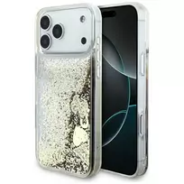 GUESS Liquid Glitter 4G Charms Case for iPhone 18 Pro / 17 Pro Gold