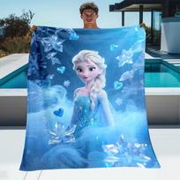 Šaldytos Elzos Karalienės Animacinis Minkštas pledas Šiltas pledas Patogus pledas Iškylai Lova Sofa Šeimos miegamasis Vaikų kambarys Snaudimui 100x150cm gray