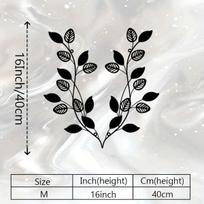 Olive Leaf Metal Wall Art Black Iron Sculpture Green Leaves for Living Room Bathroom Mediterranean Decor įvairiaspalvis