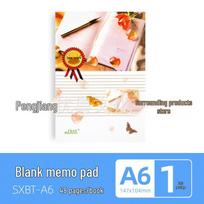 Blank Thickened Notebook A4/A5/A6 with Sticky Notes for Students - Morning Memo Pad with Draft Paper white