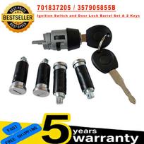 701837205 357905855B For VW Transporter T4 1990-2003 New Ignition Switch and Door Lock Barrel Set with 2 Keys car accessories black