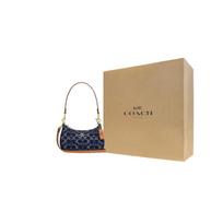 COACH Teri AudinysDirbtinė Oda Pečių Krepšys Mažas Moteriškas Džinsinis Mėlynas Gift Box Set (Basic Set+Yellow Gift Box) džinsinio mėlyna spalva