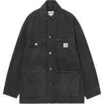 Carhartt WIP SS26 Aden Chore Coat Single-Breasted Long Sleeve Chest Pocket Work Denim Jacket Unisex outerwear I036256-89-B7 XL black