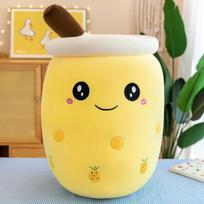 22-25cm Cuddly Bubble Tea Plushies Squishy Pearls Milk Tea Boba Peluche Ice Cream Fruits Juice Drink Bottle Prop Decor Gift 22-24cm