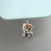 2D Flat Acrylic Black Cat Phone Dust Plug For Iphone Universal Type-C Charging Port Protector Stopper Anti-Dust Plug Pendant gray