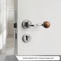 Bureau White Travertine Magnetic Silent Door Handle for Modern Luxury Bedrooms