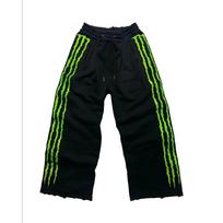 Claw Trys Juostelės Fluorescencinės Sportinės Kelnės Y2K Gatvės Drabužiai Hip Hop Asmenybė Švytinčios Laisvalaikio Kelnės Medvilniniai Raišteliais Jogeriai L juoda