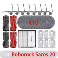 Roborock Saros 20 Robot Vacuum Cleaner Accessories Main Side Brush Mop Cloth Hepa Filter Dust Bag Replacement Spare Parts Combination Pack 4