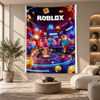 Dekoratyvinis gobelenas, Roblox spausdintas sienos menas, Lengvas sienos kabinamas elementas miegamojo fonui 100cmx150cm