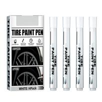 Tire Paint Marker Pen Strong Coverage Innovative Valve Moisture Proof Tire Graffiti Tracing Pen for Artists for Daily Life Touchup Paint2 4pcs black
