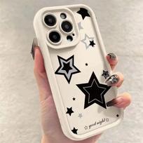 Mielas rožinis žvaigždėtas silikoninis telefono dėklas iPhone 15 14 Pro Max 13 12 11 Pro Max X XS XR 7 8 15 14 Plus SE 2024 smūgiams atsparus dangtelis For iphone15Pro white