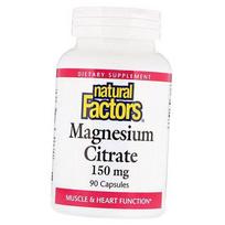 Magnesium Citrate, Magnesium Citrate, Natural Factors  90caps (36406022) 90caps