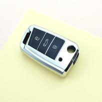 For Skoda Octavia TPU Car Key Case Cover Shell Keyless For VW Volkswagen Golf 7 MK7 Tiguan MK2 For SEAT Ateca Leon FR 2 Ibiza mėlyna