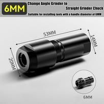 3/6 mm kampinio šlifuoklio modifikuotas adapteris prie tiesiojo šlifuoklio griebtuvo M10 sriegio abrazyviniai įrankiai, skirti 100 tipų kampiniam šlifuokliui