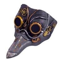 Maro daktaro paukščio kaukė, ilgas snapas, Cosplay Steampunk odinė paukščio kaukė, Helovino kostiumo kaukė pilka spalva