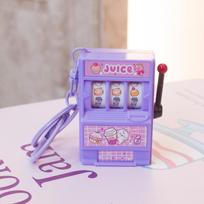 Milk tea series fruit machine keychain blind box gift for students bag hanging decoration fun toy purple