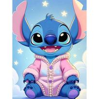 Disney Pearl Stitch Pajamas Clouds Cute Creative Art 5D Exquisite Landscape Sparkling Crafts Home Wall Decoration DIY Handmade Gifts 35x45cm blue