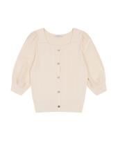 MESENSE Square Neck Short Sleeve Knit_Mb48Knmd03Z Cream(Cr)/F(Free) beige