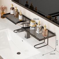 Neslystanti vonios praustuvo lentyna rankų plovimo praustuvėms, kosmetikai ir odos priežiūros priemonėms tvarkyti Black-60cm