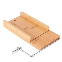Stainless Steel Wire Cheese Cutter Wooden Food Slicer Durable Cheese Slicer  Cheese Ham Butter beige