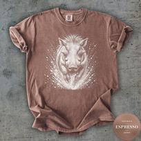 Comfort Colors® Wild Boar Shirt, Warthog Graphic Tee, Hog Hunting T-Shirt, Wildlife Lover Gift, Feral Pig Tee, Boar Hunter Shirt 130 gray