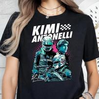 Kimi Antonelli Mercedes F1 Marškinėliai Unisex Marškinėliai S white