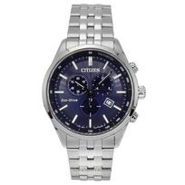 „Citizen Eco-Drive Chronograph“ nerūdijančio plieno mėlynas ciferblatas AT2570-56L 100M vyriškas laikrodis mėlyna