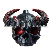 Aztec Death Whistle: Bleeding Bull Head Horror Prank Prop Bronze + Bag Box gray