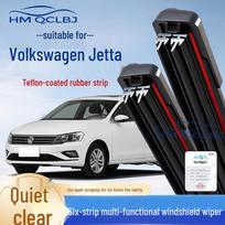Frameless Universal Wiper Blade for Volkswagen Jetta - Multifunctional 6-Layer Design Golf Sportsvan (2016-2025) black