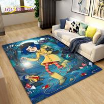 3D animacinių filmų „Coraline Area“ kilimėlis, kiliminis kilimėlis gyvenamajam kambariui, vaikų miegamojo sofa, joga, vaikų žaidimai, šliaužiantis neslidus grindų kilimėlis 40x60cm black