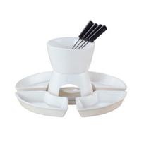 Keraminis šokolado fondue sviesto šildytuvo rinkinys Melt Hot Pot Bowl sūriui karamelė Aukštai temperatūrai atspari keramika Net šildomas šokolado panardinimo rinkinys B white