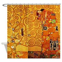 Gustav Klimt Gyvybės medis Art Nouveau Dekoratyvinis audinys Vonios kambarys Poliesteris Dušo užuolaida W180H210(CM)-1 Pcs