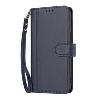 Leather Wallet Flip Case For Motorola Edge 2025 2024 2023 2022 G Power PU with 9 Card Slots Cash Slot and Wrist Strap Moto G Power (2021) mėlyna