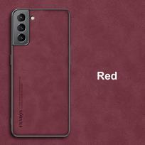 Prabangus PU odos dėklas Samsung Galaxy S20 S21 FE S10 S22 Plus S22 Note 20 Ultra 10 Plus S10E Dangtelis Coque Silikoninis telefono dėklas S10 raudona