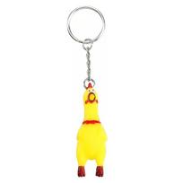 1Pcs Screaming Chicken Sound Toy Keyring Rubber Screaming Chicken Keychain Bag Pendant Friend Gift Decor A1 yellow