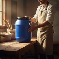 Fermentacijos kibiras Storas kibiras vynuogių pagrindo gėrimų gamybai su dangčiu Maistinio plastiko sandarus būgnas skirtas Thickened
