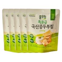 Pulmuone Premium Tofu Chip Original Crispy Savory Snack 40g x 5 Pack beige