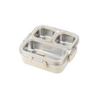 Bento Lunch Box 800-1000ml with Removable Tall Stainless Inner Container, 4 Locking Silicone Double Leakproof, for Adults and Kids, Microwave One Size gray