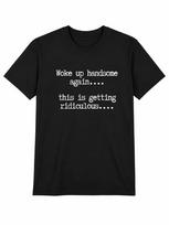 Woke Up Handsome Again Funny Vintage Cotton Men's T-shirt M black