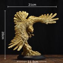 Auksinio skraidančio erelio statulėlės Ornamentai Stalo dekoracija Dervos amatai Erdvės išskleisti sparnai Kūrybinga skulptūra Kambario estetinė dekoracija