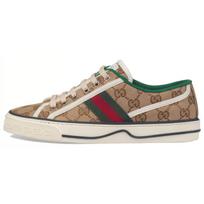 Gucci Womens Tennis 1977 'Beige Ebony' (women's sizes) Beige / Ebony / White / Green / Red Canvas Shoes 606110 HVK20 9766 Size: 36.0 Package: 3 beige