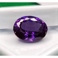 Ametisto violetinės spalvos natūralus 8–10 karatų ovalios formos gražus sertifikuotas laisvas brangakmenis violetinė