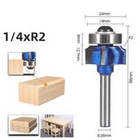 Allsome 6mm/6.35mm/8mm kotasApvalus kampinis frezos antgalis R1 R2 R3 Apdailos kraštų medžio apdirbimo freza Klasikinis frezavimo antgalis medienai E