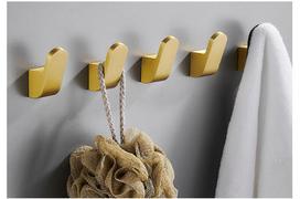 Bathroom Towel Wall Hooks Black/White Kitchen Robe Hook Brass Brushed Gold Key Hat Bag Hanger Holder Clothes Hook 5 colors black
